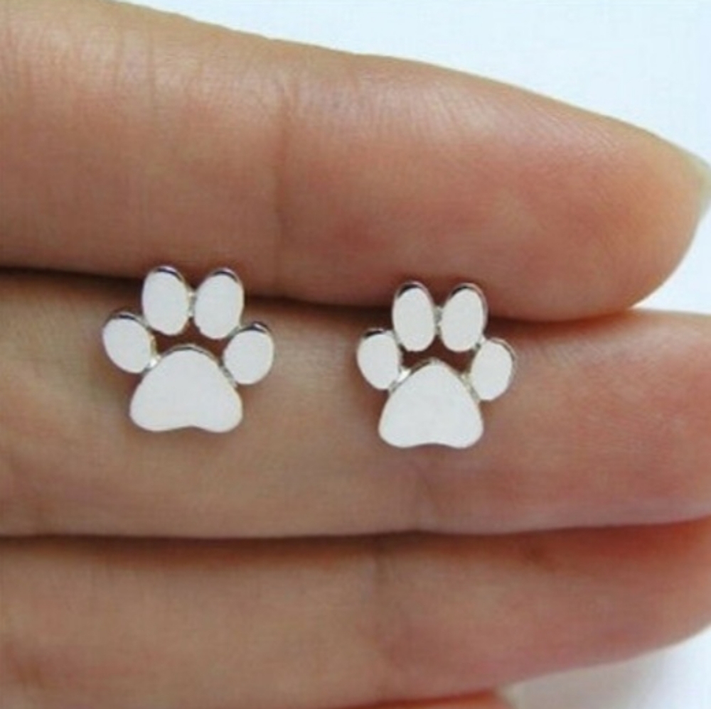 Pawprint Post Earrings - Picture 1 of 8